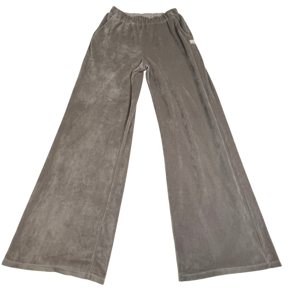 Vuori Haven Wide-Leg Velvet Ribbed Pants XS Grey High Rise Loungewear Athleisure